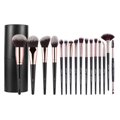 China Angular Blush ANMOR 16Pcs Eyeshadow Foundation Powder Custom Cosmetic Makeup Brush Set for sale