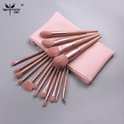 China Angular Blush Anmor 16Pcs Professional Makeup Brush Set Tresluces With Bag Eyeshadow Makeup Brushes cosmeticosaccesori de maquillaj for sale