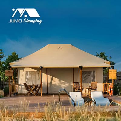 China African Luxury Customized Raincoat Luxury Waterproof Safari Lodge Prefab House Glamping Tent Hotel Tents for sale