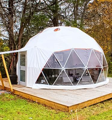 China Extended Type Waterproof 6m Glamping Geodesic Dome Tent For Resort And Hotel for sale