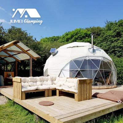 China Durable White PVC Dome Tent Waterproof Appearance With Round Design Interior Design Luxurious Standard Room Tent for sale