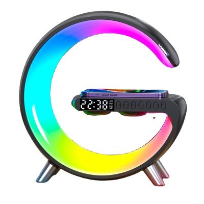 China Smart Earphone Wireless Charger Cell Phone Watch Sunrise Luminous New Wake Up Light Sleep LED Clock Alarm Clock Music Blue Tooth Smart Atmospheric Light for sale