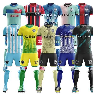 China Sets Sets custom national team retro yellow blue soccer training uniform football jerseys 2023 design for men for sale