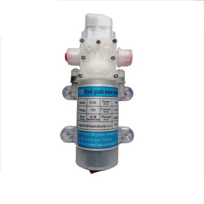 China Mirco Food Grade Water Pump DC 12V 70W 6LPM Self-Priming Drinking Water Treatment Diaphragm with Pressure Switch 5Bar for Juice Wine Olive Oil for sale