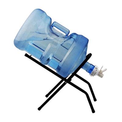 China Drinking Water Treatment Water Faucet With Floor Stand 5 Gallon Water Bottle Holder Metal Stand Pure Water Cradle Screw Tap for sale