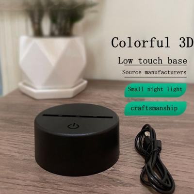 China LED Lamp Bases for 3D Led Modern Night Light ABS 3D LED Lamp Night Light Acrylic Black Base with USB Cable and Remote Control for sale