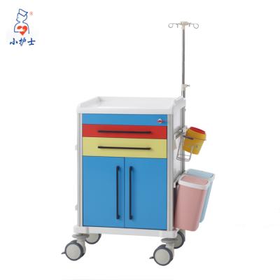 China Plastic High Quality ABS F-46 Medical Emergency Trolley Hospital Medical Crash Trolley for sale