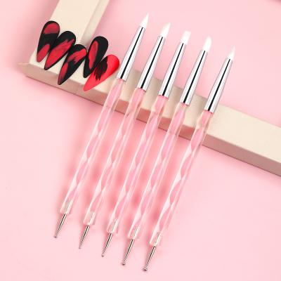 China Angular Blush Nail Art Dotting Foil Pen Rhinestone Picker Acrylic Handle Double Heads Nail Drill Missbloom 5Pcs for sale