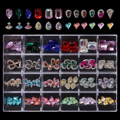 China Nail Art Missbloom Luxury Flatback Rhinestone Finger For Nail Art Decoration Diamond Metal Colorful Jewelry Designers Nail Charms for sale