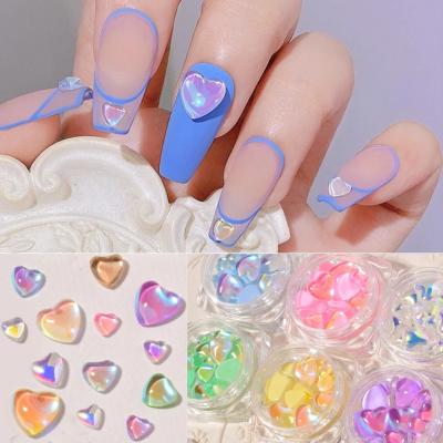 China Nail Art Missbloom Colorful Heart Candy Finger Shapes Bubbles Valentines Nail Decor Aurora Translucent Resin Acrylic Nail Accessories for sale