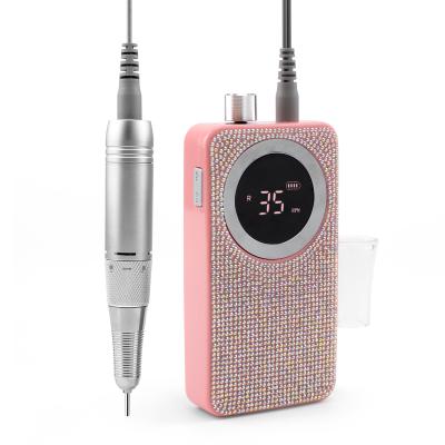 China Luxury Manicure Missbloom Nail Polish Machine With Rhinestone Brushless Manicure Tools 35000 RPM Rechargeable Nail Drill Machine for sale