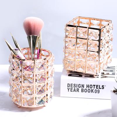 China Nail Art Missbloom Rose Gold Crystal Finger Nail Art Cosmetic Brushes Pen Holder Storage Box Makeup Container Acrylic Tools for sale