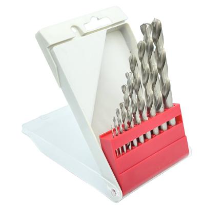 China Straight Drill Pipe 10PC Hss Shank Drill Bit Set For Metal Stainless Steel Iron for sale