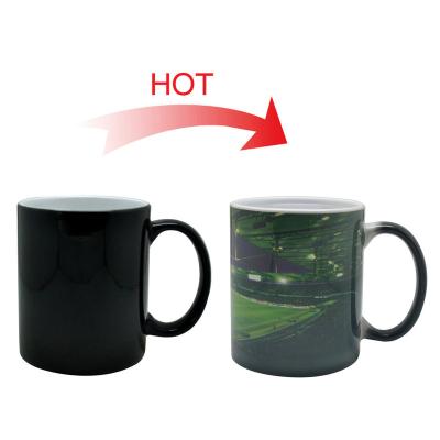 China Coffee Sublimation Color Change Printable 11oz Coated Hot Water Mug for sale