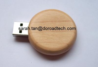 China Promotional Gift Flash Drives Wooden Round USB for sale