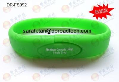 China Silicone Bracelet USB Flash Drives, 100% New and Original Memory Chip DR-FS092 for sale