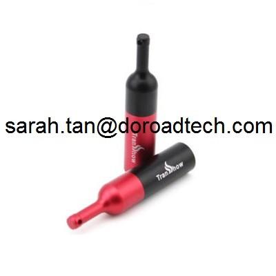 China Real Capacity Red Wine Metal Bottle Shaped USB Pen Drives for sale