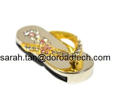 China Hot Diamond Jewelry Slipper Shape USB Flash Drives, High Quality Jewelry Slipper USB for sale