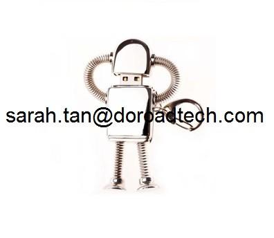 China Wholesale Metal Robot USB Pen Drive with Key Chain for sale