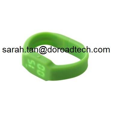 China Silicone Bracelet USB2.0 Flash Pen Drive Custom Logo for sale