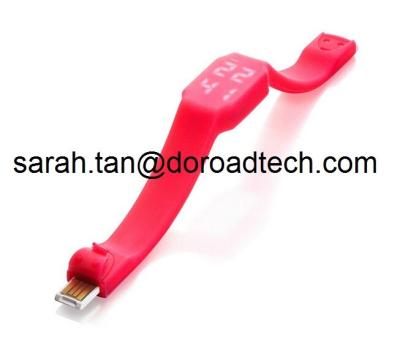 China Promotional Gift Silicone Wristband USB Flash Drive with LED Indicating Time for sale