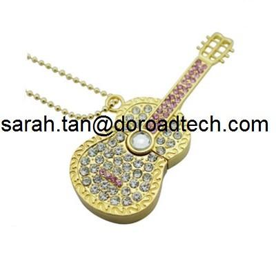 China New Cute Jewelry Guitar USB Flash Drives Full Capacity Guaranteed for sale