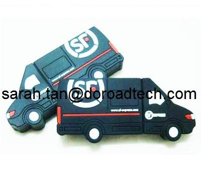 China Customized Car Shaped PVC USB Flash Disk, 100% Original and New Memory Chip for sale