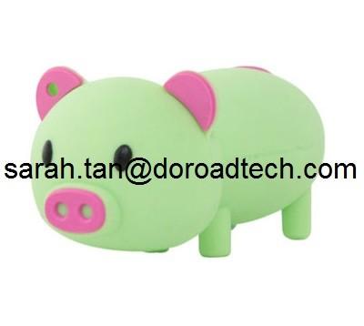 China Custom Cartoon PVC Cute Pig USB Pen Drive, Hot Sale Gift USB Memory Sticks for sale