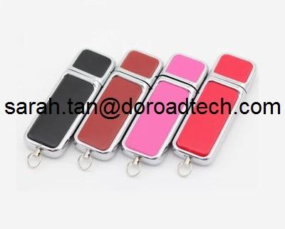 China Leather USB Flash Drive, High Quality Free Logo Printing Leather USB Pen Drive for sale