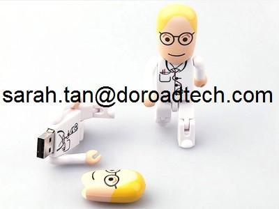 China High Speed Real Capacity Plastic Robot USB Memory Sticks, Customized Figures Available for sale