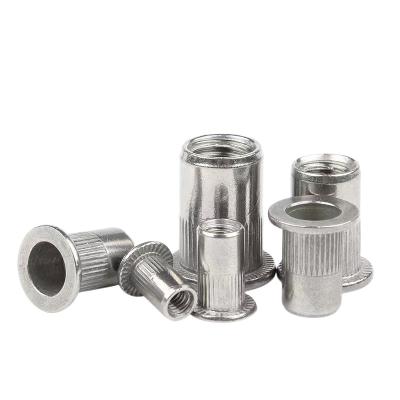 China Heavy Industry Remache M3 M4 M5 M6 M8 M10 M12 flat head knurled threaded insert rivet nut for sale