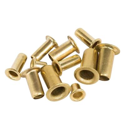 China Stainless Steel Factory Price Copper Rivet DIN 7340 Round Head Cavity Rivets Copper Hollow Tubular Rivets for sale