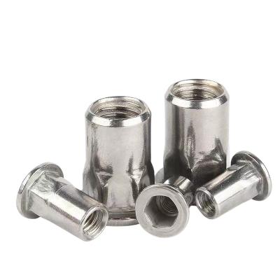 China Heavy Industry Flat Head 304 Stainless Steel M3 M5 M12 M8 M10 M12 Blind Rivet Nut Knurled Closed Pop Rivet Nut for sale