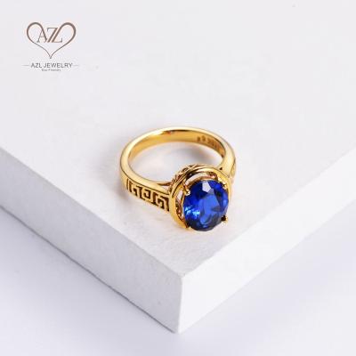 China BOHEMIA gold jewelry brass 925 silver blue zircon boho accessories rings for women for sale