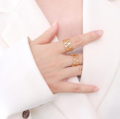 China AZL Design Opening Ring Fashion Hollow Ring Lovers All-match Casual/Sports Soft Ring for sale