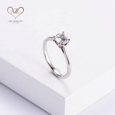 China AZL Anel Feminino Customized Silver Copper Promise Moissanite Romantic Engagement Diamond Wedding Rings Women for sale