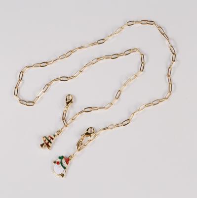 China AZL Christmas Tree Necklace Environmentally Friendly Christmas Snowman Santa Claus Necklace for sale