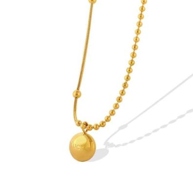 China Environmentally Friendly Korean Luxury Snake Gold Sense Design Minority Style Csi AZL Round Pearl Bead Chain for sale