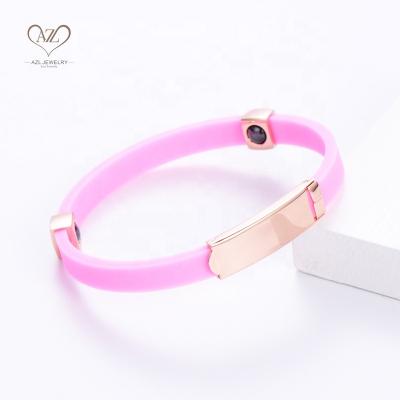 China 2021 Environmentally Friendly Charm Aizhilin Pulsera Adjustable Precious Gift Projection Silicone Bracelet Women Rose Beautiful for sale