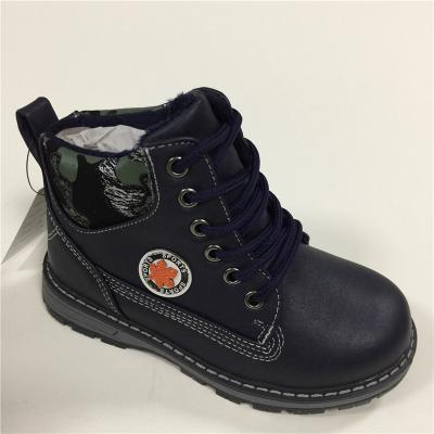 China New Design Boys Fashion Flat Leather Boots Kids Genuine Martin Boots for sale