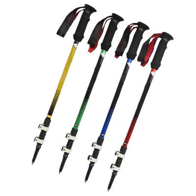 China Alpenstock high quality portable carbon outdoor sports length adjustable multifunctional alpenstock ultra light walking canes for sale