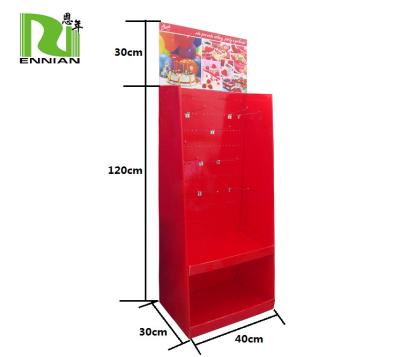 China Single Sided Waterproof Corrugated Cardboard Floor Displays Rack Units For Pet Food for sale