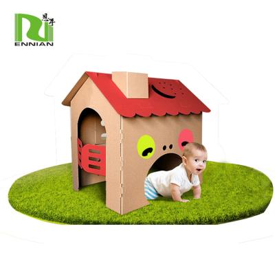 China Single Sided Pop Furniture Strong Cardboard Paper Playhouse For Kids for sale