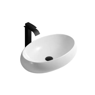 China High Quality White Ceramic Egg Shaped Bathroom Sink Countertop Modern Basin Countertop Bathroom Sink and Good Price for sale