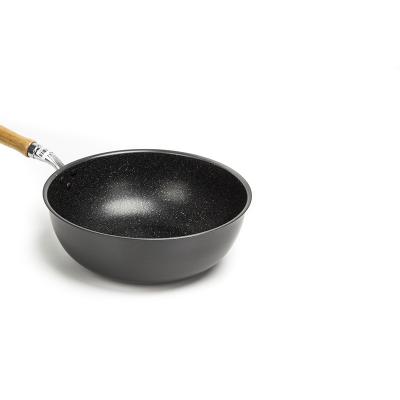 China Chinese Style Household Cookware Viable Stick Marble Coating Wok Non Frying Pan Gift Fry Pan for sale