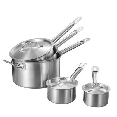 China Sustainable Universal Professional SUS304 Stainless Steel Pan Sauce Pot With Lid for sale