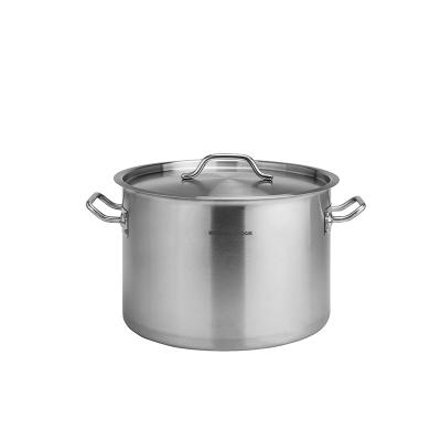 China Sustainable SUS304 Stainless Steel Soup Pot Reinforced Stock Pot Bottom Soup and Stock Pots for sale