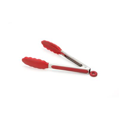 China New Products Stainless Steel Kitchen Viable Locking Tongs With Silicone Tips Silicon Serving Tongs for sale