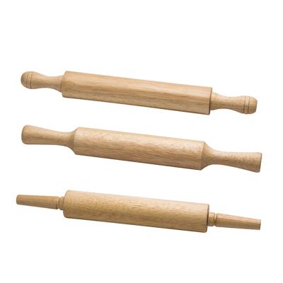 China Natural Rolling Essential Baking Pin Rubber Wooden Roller Pin Oak Wood Viable Kitchen Instrument for sale