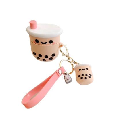 China Souvenir Gifts Promotional Design Cartoon Gift Small PVC Silicone BoBa Keychains Manufacturers Customized Cute Key Chain for sale